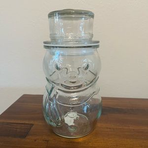 Vintage Libby Glass Snowman Canister